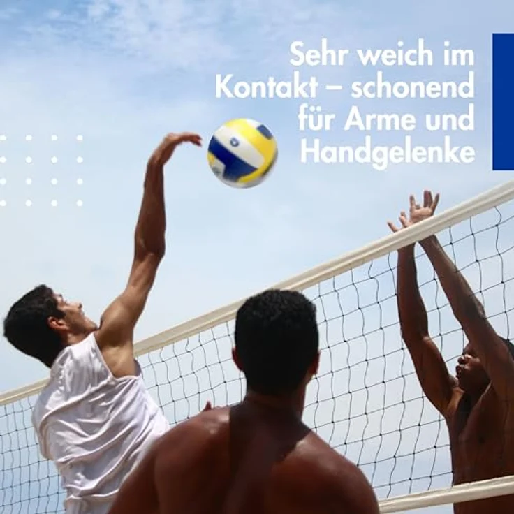 MOMEVO Sundowner Beachvolleyball – Weicher Trainingsball in offizieller Größe mit Pumpe – Bild 3