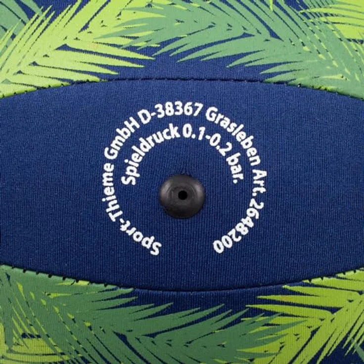 Sport-Thieme Neopren Soft-Beachvolleyball Neogrip, Griffig, Weich, Wasserresistent, Indoor/Outdoor, Ø 22 cm, 220 g, Grün-Blau/Gelb-Orange – Bild 3