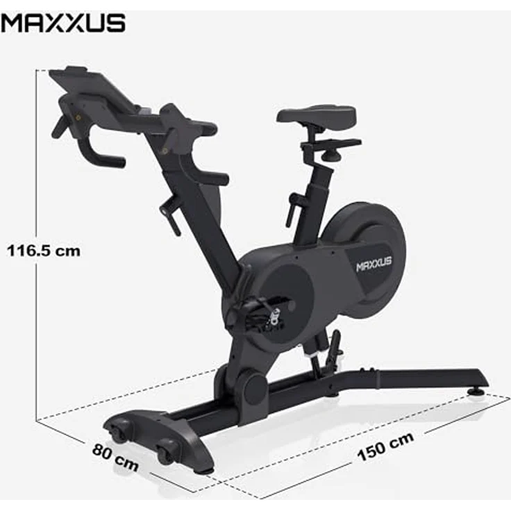 Maxxus SpeedBike S2 - Leise, Magnetischer Widerstand, Monitor, Tablet Halter, Zwift Kompatibilität, Schwarz/Grau – Bild 2