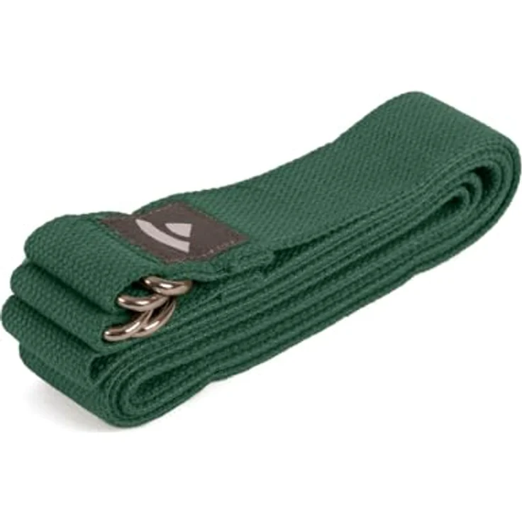 Bodhi Yogagurt 2 in 1 Yamala Belt, Baumwolle, praktisches Zubehör für Yoga und Fitness, waschbarer Carry Strap mit Metallverschluss, dunkelgrün – Bild 1
