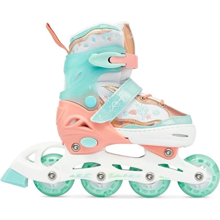 RAVEN Isla Orange/Mint, verstellbare Inline Skates für Kinder Mädchen, Größen 27-30 (16,5cm-18,5cm), mit Double-Vent-System und DSAS – Bild 2
