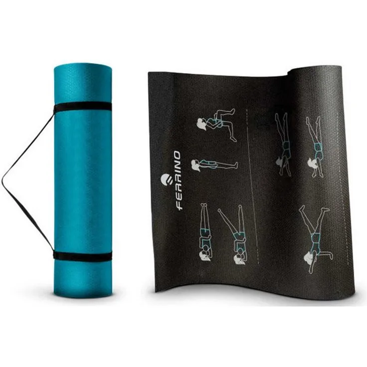Ferrino Yogamatte, rutschfeste Trainingsmatte 186x61 cm, 8 mm dick, ideal für Yoga und Fitness