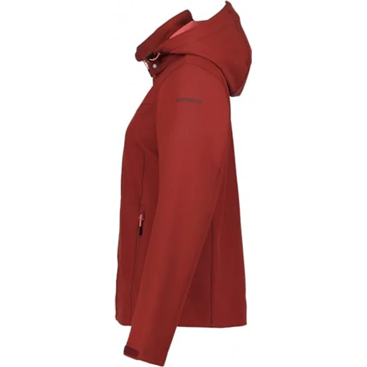 Icepeak Softshelljacke Brenham, Damen Skijacke mit abnehmbarer Kapuze, wasserabweisend, rot, Größe 42 – Bild 3