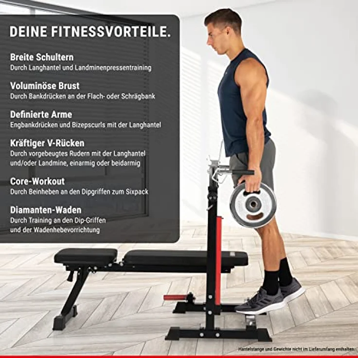 Hammer Trainingsbank Force 4.0 inkl. Rack, klappbare Multifunktionsbank für effektives Home Training, schwarz – Bild 5