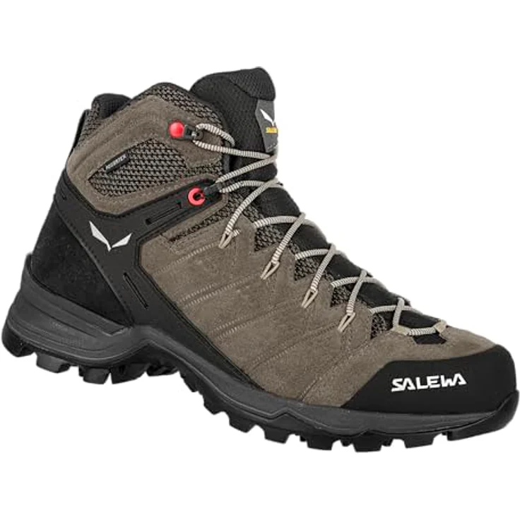 SALEWA Women's Alp Mate Mid GTX, Wasserdichte Wanderschuhe aus Wildleder mit griffiger Pomoca-Sohle, braun, Größe 37 – Bild 1