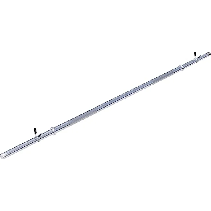 GORILLA SPORTS® Langhantelstange - Ø 30mm, 120 cm / 150 cm / 170 cm länge, mit 2 Federverschlüssen, bis 200kg Belastbar, Chrom - Langhantel, Hantelstange, Hantel, Langhantel-Stange