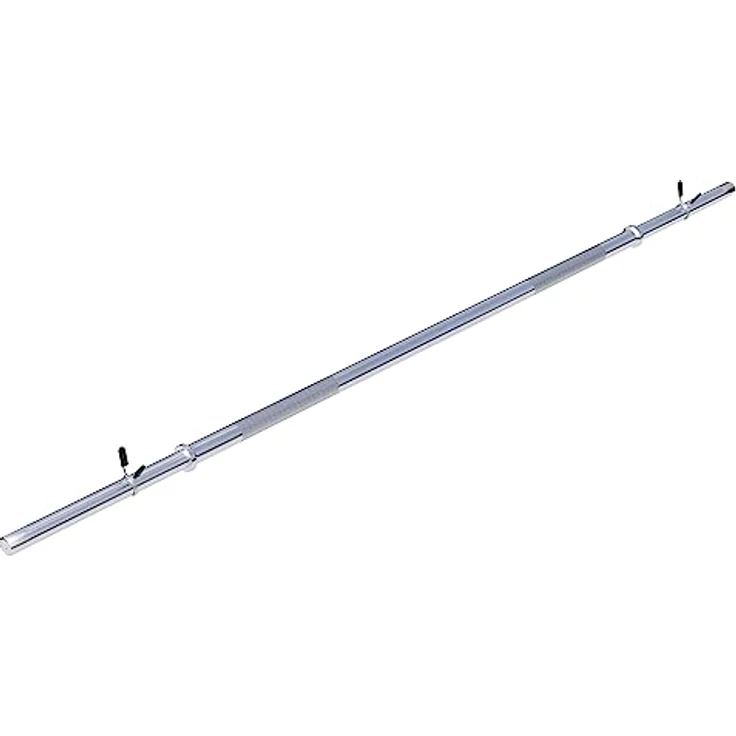GORILLA SPORTS® Langhantelstange - Ø 30mm, 120 cm / 150 cm / 170 cm länge, mit 2 Federverschlüssen, bis 200kg Belastbar, Chrom - Langhantel, Hantelstange, Hantel, Langhantel-Stange – Bild 1