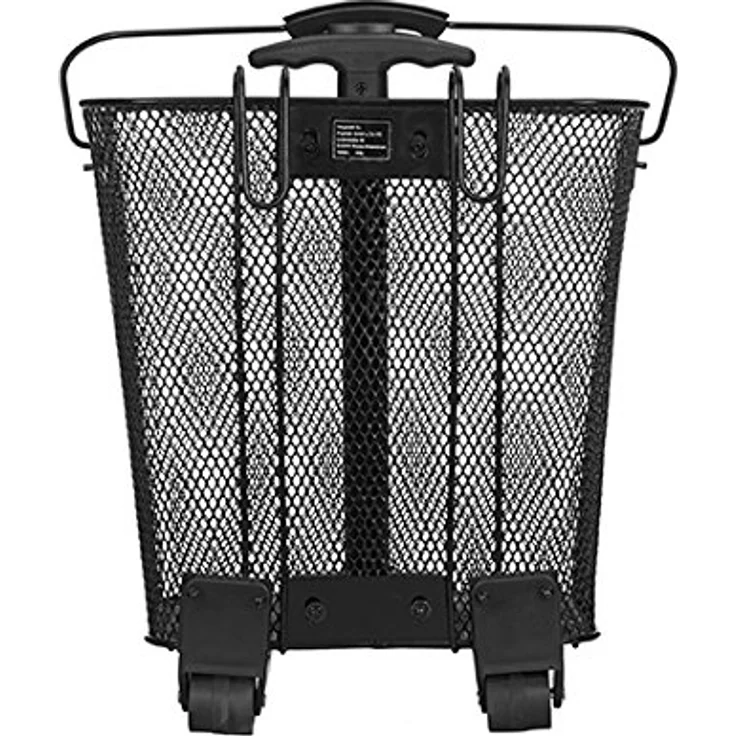 Prophete Fahrradkorb mit Rollen und ausfahrbarem Griff für Gepäckträgermontage, schwarz – Bild 3