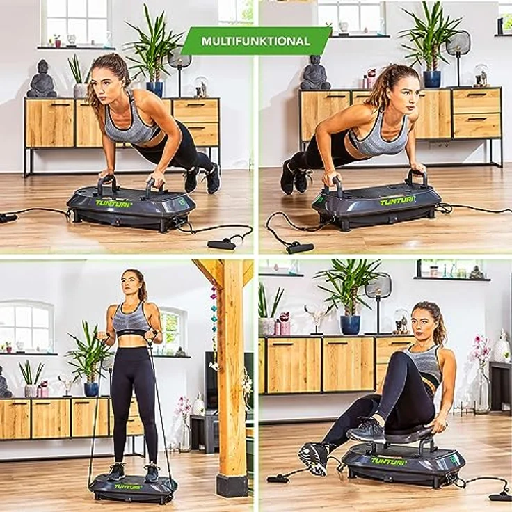 Tunturi Cardio Fit V20, Vibrationsplatte mit Oszillation, Vibration und Kombinationstraining – Bild 4