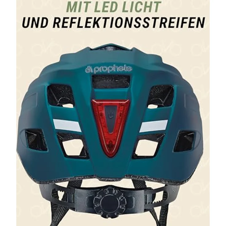 Prophete ECO Urban Fahrradhelm, Kinderhelm mit LED, 58-61cm, dunkel blau, 280g – Bild 4