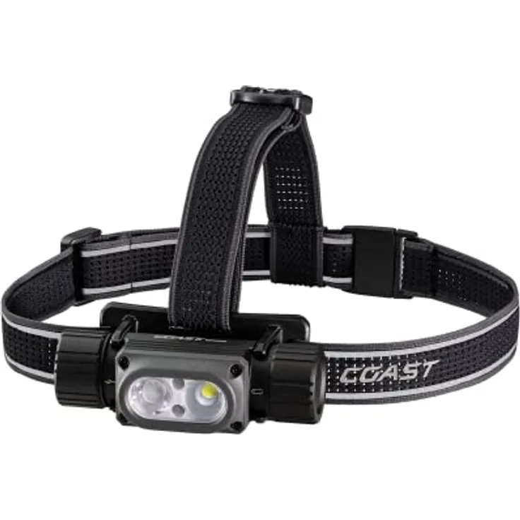 Coast WPH34R Kopflampe - 2000 lm, IP68 wasserdicht, USB-C aufladbar, 6 Leuchtmodi, Blau/Schwarz