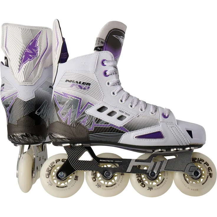 Mission Inhaler FS2 Intermediate Inline Hockey Skates, komfortable Hockeyschuhe mit robustem Aluminiumrahmen und lila Akzenten, EU39
