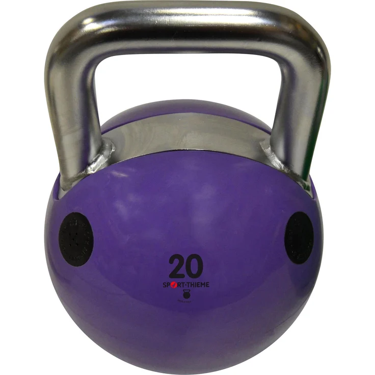 Trial Kettlebell Soft, 20 kg, violett, bodenschonend, aus synthetischem Kautschuk, Stahlgriff