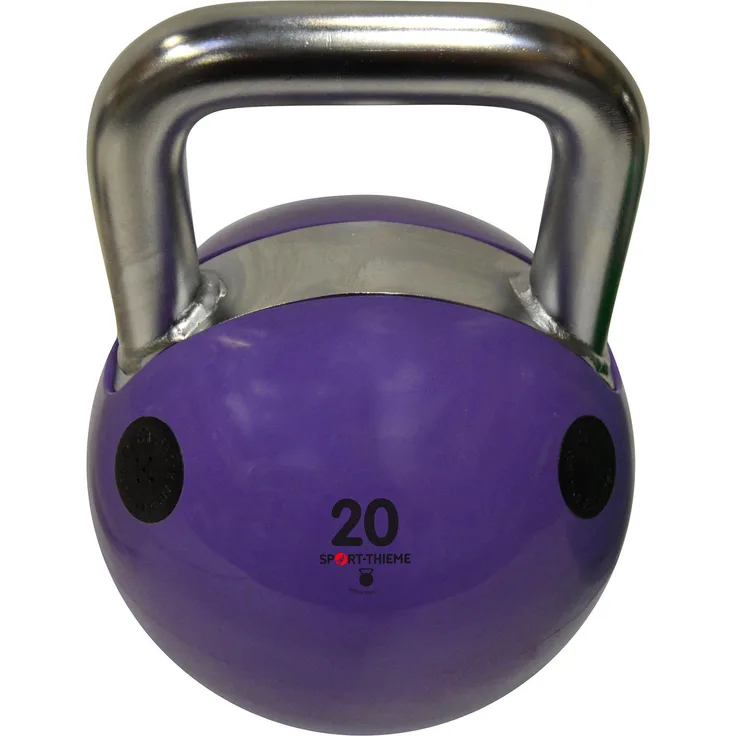 Trial Kettlebell Soft, 20 kg, violett, bodenschonend, aus synthetischem Kautschuk, Stahlgriff