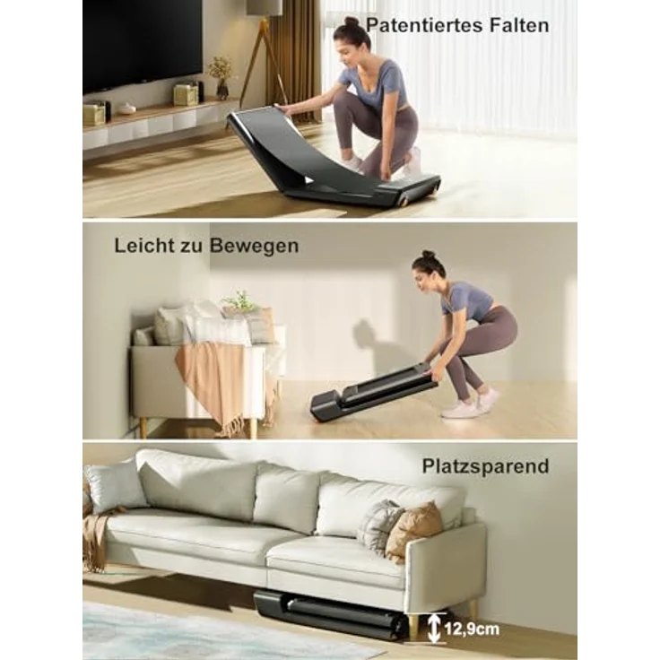 WalkingPad A1 Pro Klappbares Laufband für Zuhause, Maximale Belastung 136 KG, Kompaktes Laufband Schreibtisch für Büro, 0,5-6 km/h Geschwindigkeit, mit APP & Fernbedienung – Bild 3