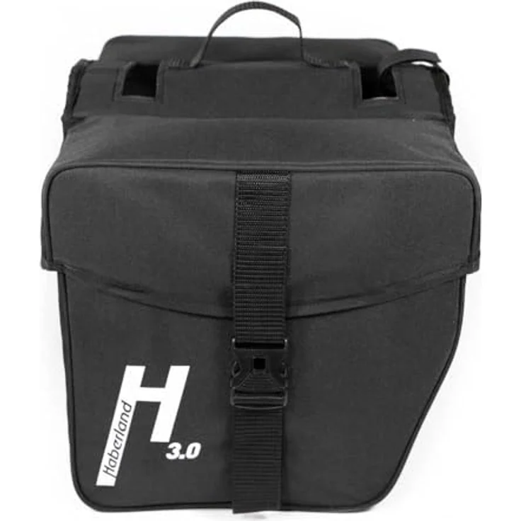 Haberland Gepäckträgertasche Doppeltasche Basic M 3.0, 25 Liter, formstabil mit Klettbandbefestigung und Reflexstreifen – Bild 1