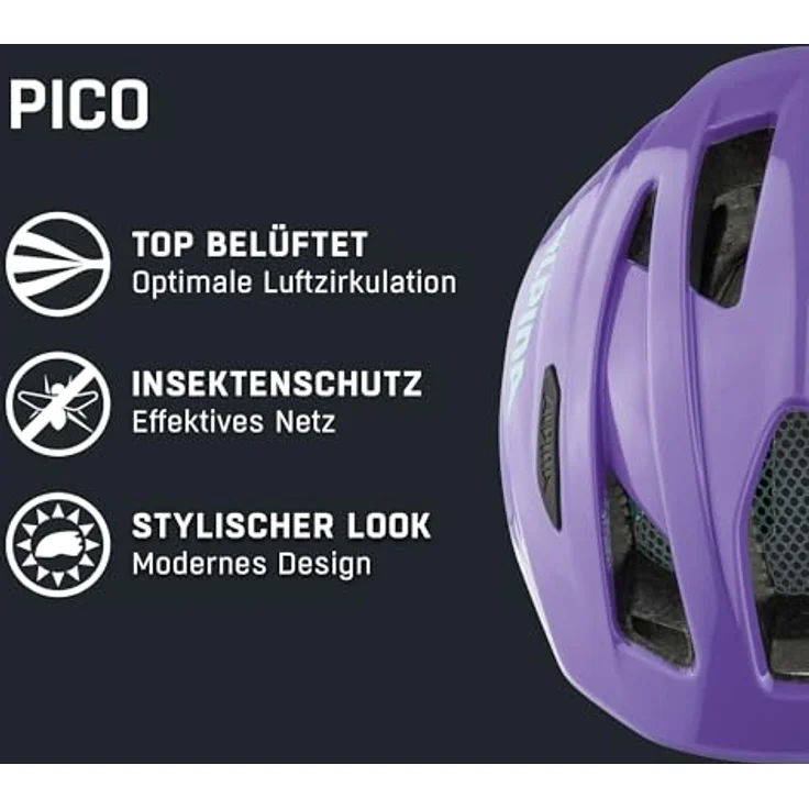 ALPINA SPORTS Pico, Velohelm für Kinder und Jugendliche, Inmold-Bauweise mit integriertem Schild und 15 Lüftungsöffnungen, 50 - 55 cm – Bild 2
