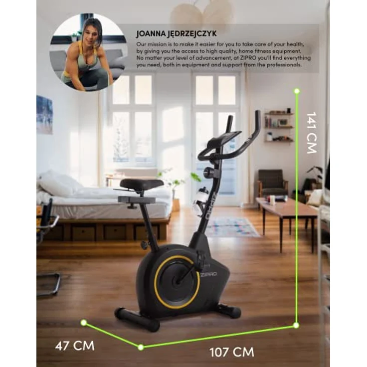 Zipro Heimtrainer Fahrrad Boost Gold, Ergometer Fitnessbikes, Magnetisches Fahrradtrainer, Ergometer Fahrrad bis 120kg, Indoor Bike, Trainingsfahrrad für zuhause, Fahrradergometer Batteriebetrieben – Bild 2