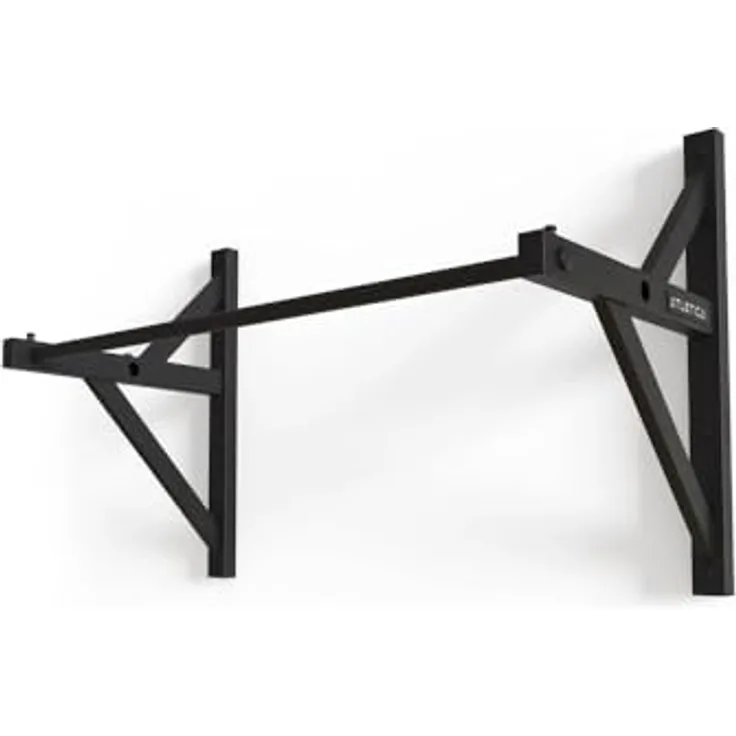 Atletica K3 Klimmzugstange | Wand- oder Deckenmontage | 127 cm breit | Verstellbar | durch Zwei Querstangen gesichert | hohe Belastungsgrenzen möglich | Triple Black Design