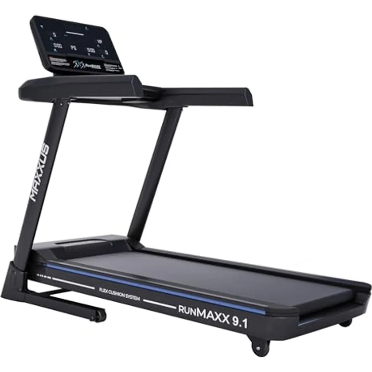 MAXXUS Laufband RunMaxx 9.1 - Klappbar, Elektrisch, 20 km/h, 36 Programme, 16 Steigung, 7,5 PS, mit LCD Display, Bluetooth, App Steuerung, Schwarz - Treadmill, Fitnessgerät für Zuhause, Heimtrainer - Preisvergleich – Bild 1
