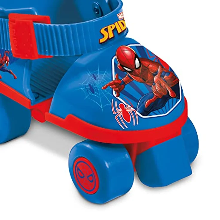 Mondo Spiderman Rollschuhe, verstellbar (Größe 22-29) - Kunststoff, mit Schutzset, blau – Bild 6