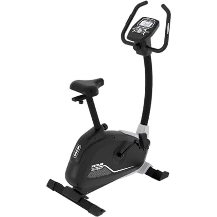 Kettler Heimtrainer Avior P | 9kg Schwungmasse | 12 Trainingsprogramme | Hohe Gewichtsbelastung von 130kg | Transportrollen | Handpulssensoren | Pulsmessung mit Brustgurt (optional)