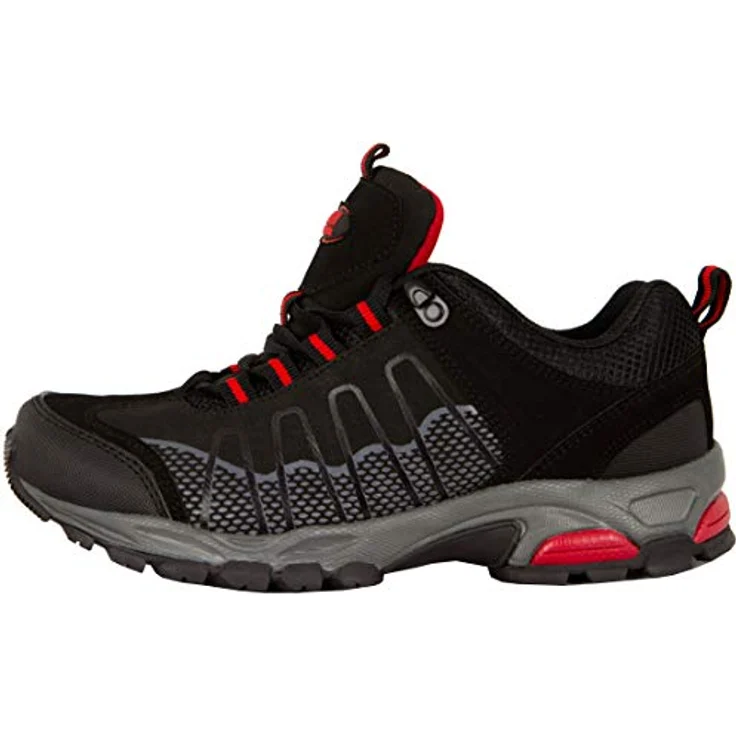 GUGGEN Mountain Damen Wanderschuh T002, Wasserabweisend, Verstärkte Schuhspitze, Softshell-Leder-Mix, Schwarz – Bild 4