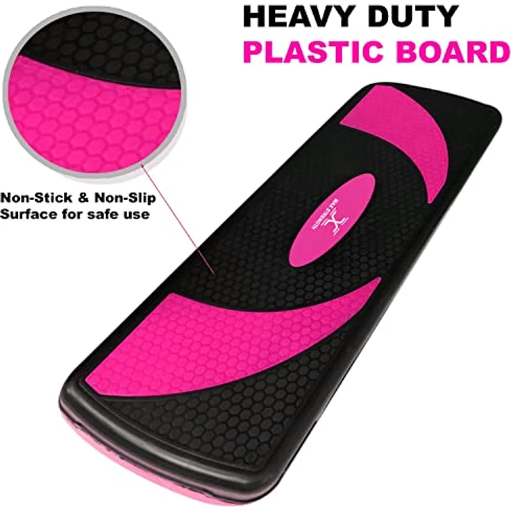 MAXSTRENGTH Fitness-Stepper für Training, 5-stufig, höhenverstellbar, 10 cm, 15 cm, 20 cm, 25 cm, 30 cm, rutschfeste Trittplattform für Aerobic-Übungen, Ausdauer, Cardio, Yoga, Routinen, Training, – Bild 4