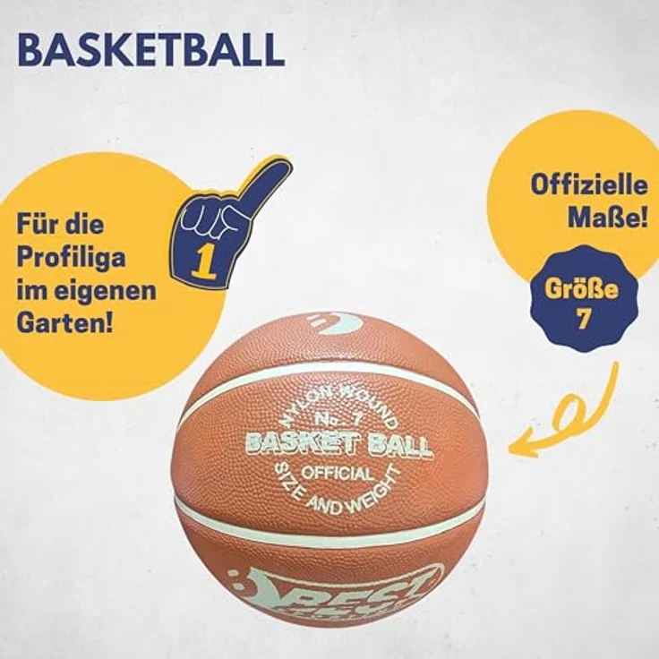 Best Sporting Basketball Größe 7 I unaufgepumpt I robuster Outdoor Basketballs I Naturlatex & cellularem Gummi I Erwachsene & Kinder I leistungsstark & strapazierfähig - Blau – Bild 2