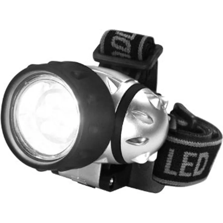 Eaxus Stirnlampe mit 7 LEDs - Leselampe/Kopftaschenlampe mit 3 Leuchtmodi, inkl. 3X AAA Batterie, Schwarz