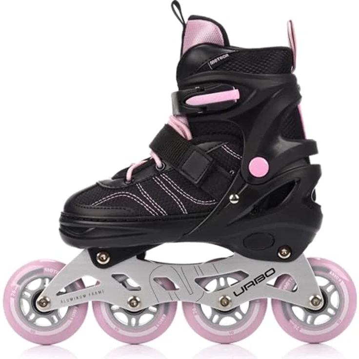Meteor Urbo Verstellbare Inlineskates – Komfort und Stabilität mit ABEC-9 Lagern – Schwarz/Rosa, Größe M 34-37 – Bild 8