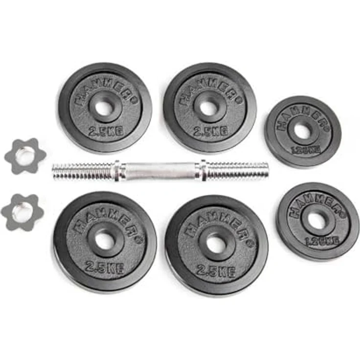 HAMMER 6721 Set Hanteln 15 Kg, Schwarz/Silber – Bild 2