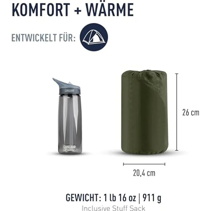 Sea to Summit Camp Plus Self Inflating Isomatte Regular - Dicke & warme Schlafmatte - 4 Jahreszeiten - Green – Bild 2