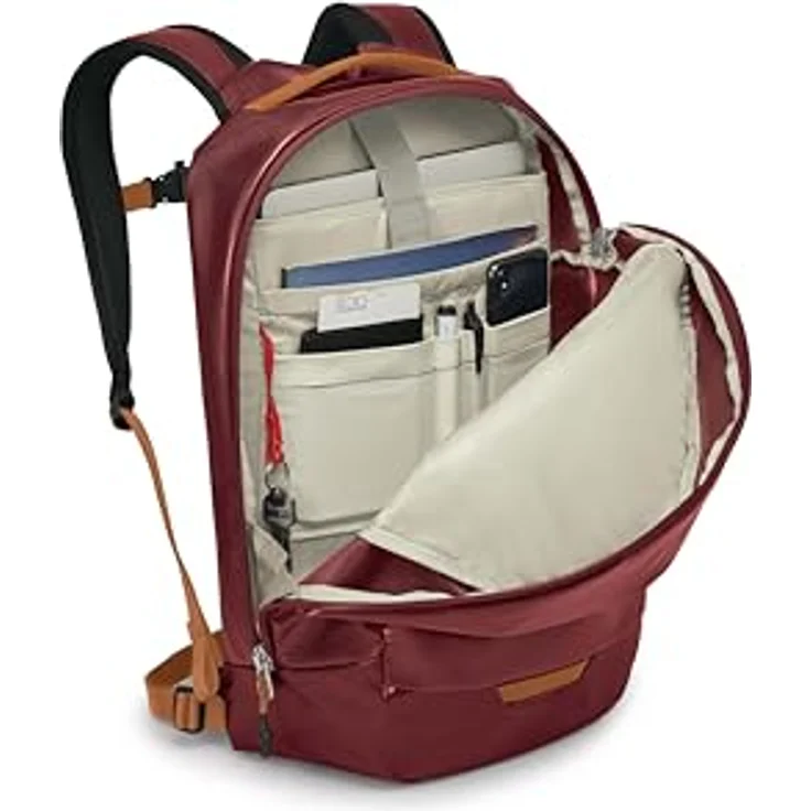 Osprey Transporter Panel Loader Rucksack, 47 cm mit Laptopfach, rot, 100% Polyester – Bild 7