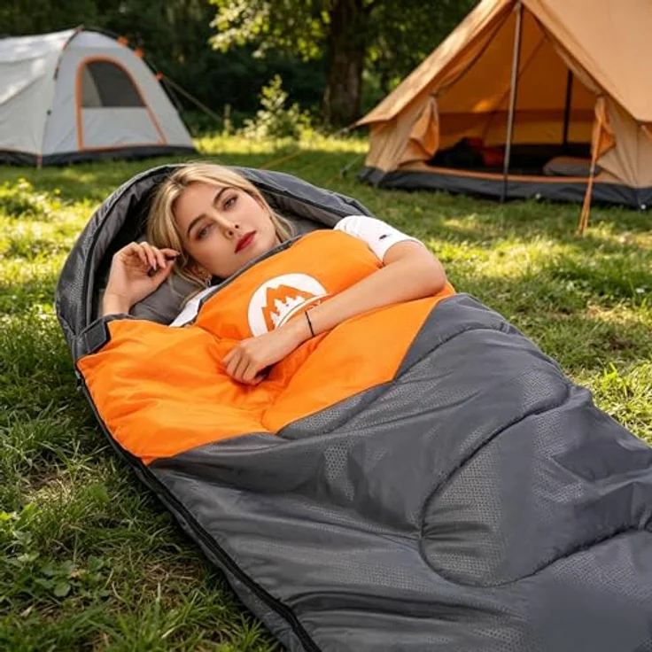 SWTMERRY Schlafsack für 3-4 Jahreszeiten, wasserdicht und atmungsaktiv, leicht, für Jugendliche und Erwachsene, ideal zum Wandern und Campen – Bild 4