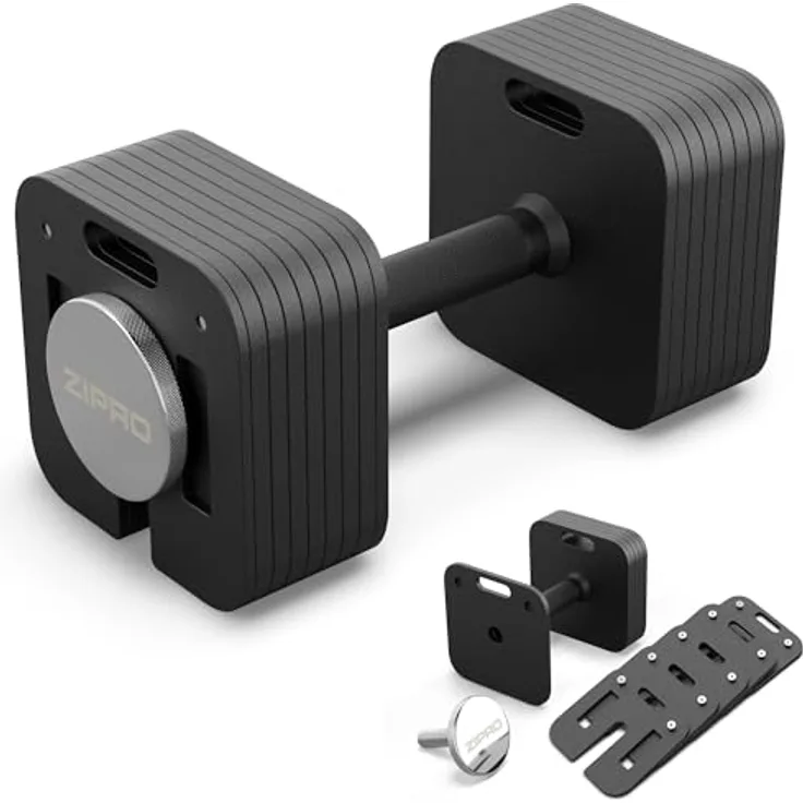 ZIPRO verstellbare Hanteln Square, rutschfestes Kurzhantelset mit 24 kg, 13 Gewichten für Krafttraining, quadratische Form, für Home Gym und Fitnessstudio