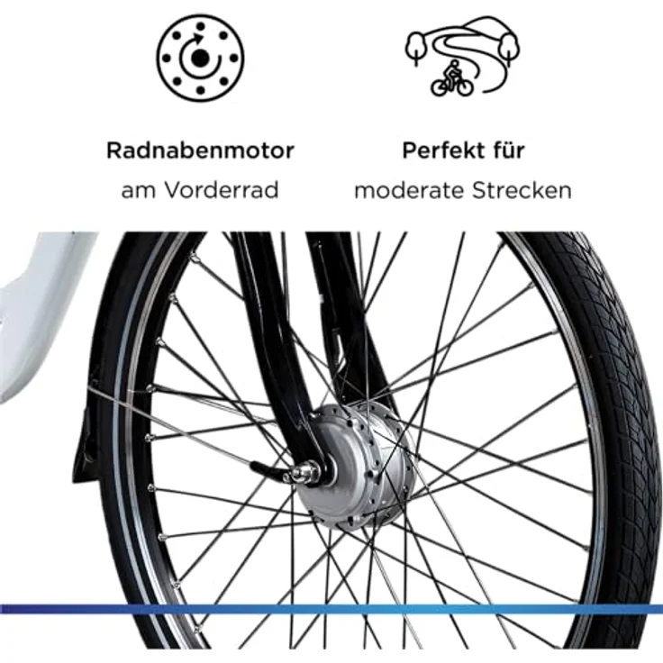 Zündapp Z502 City E-Bike, 28 Zoll, 7-Gang, 522 Wh, Vorderradmotor, weiß/lila – Bild 6