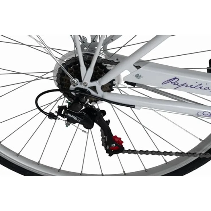 DaCapo Citybike 28'' Papilio, 6-Gang-Schaltung, weiß mit Schmetterlingsmotiven, RH 48 cm – Bild 4