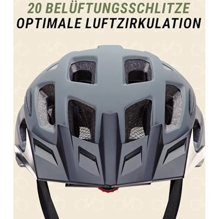 Prophete Fahrradhelm mit LED-Rückleuchte & Fidlock-Verschluss, verstellbar in Größe 58-61 cm, modernes Design in Grau, inklusive Reflexionsstreifen für optimale Sichtbarkeit – Bild 5