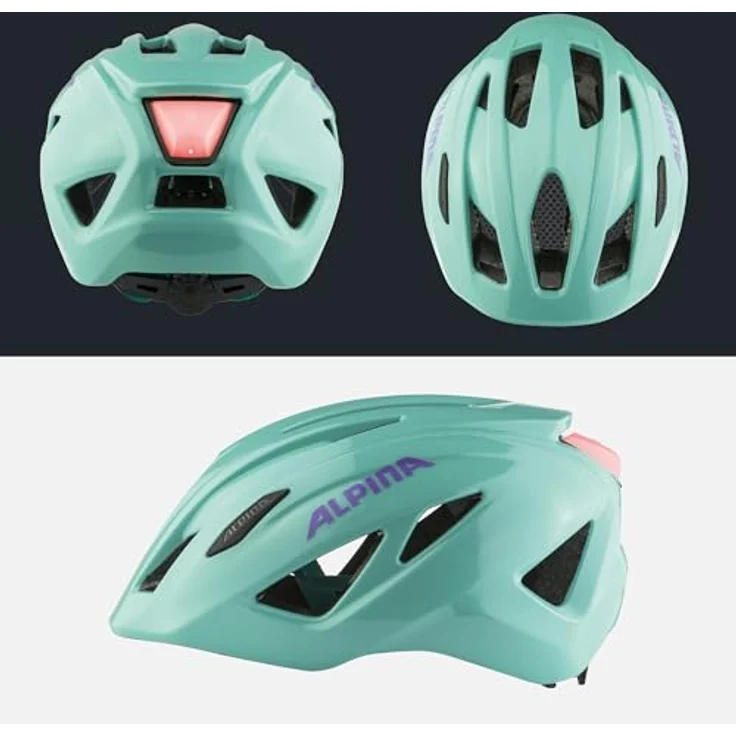 ALPINA SPORTS Pico Flash, Velohelm für Kinder und Jugendliche, Inmold-Bauweise, 50-55 cm, Neon-Pink mit integrierten Lüftungsöffnungen und Fliegengitter – Bild 4