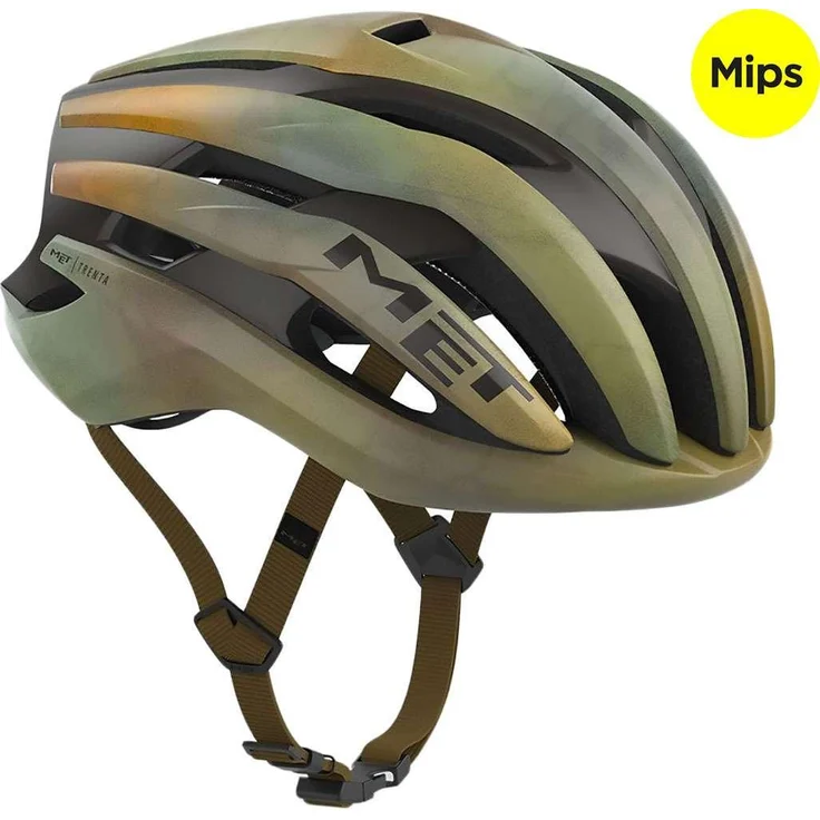 MET Trenta MIPS Helm, Fahrradhelm mit NACA-Frontbelüftung und optimaler Aerodynamik, grün, Größe M