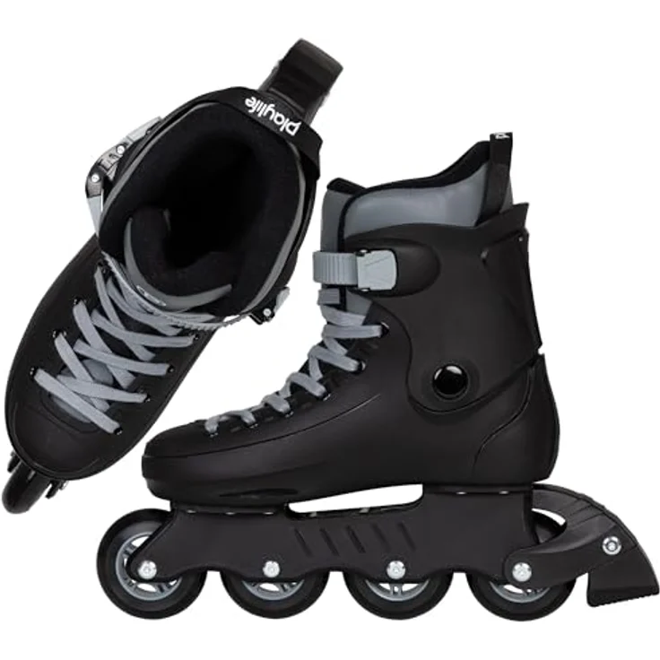 Powerslide Playlife Rave Black 80, Inline Skates mit 4x80mm Radkonfiguration, Dual Fit Innenausstattung, Schwarz/Grau – Bild 4