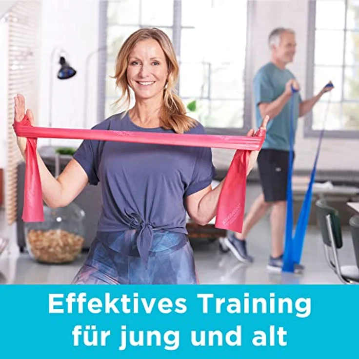 THERABAND Thera-Band Übungsband 5,5 m, spezial stark, schwarz für Widerstandstraining und Mobilitätssteigerung, aus reinem Latex – Bild 5