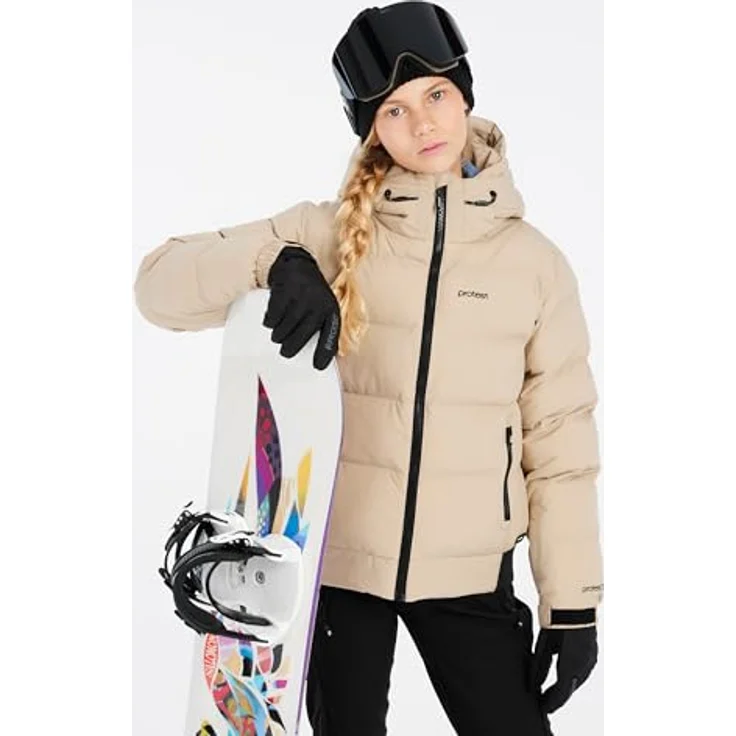 PROTEST PRTELINY JR Snowjacket, umweltfreundlich, PFC-frei, wasserabweisend, Bamboo Beige, Gr. 176 – Bild 8