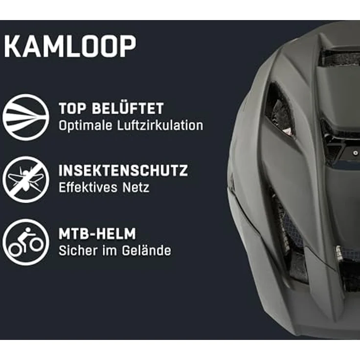 Alpina Kamloop Unisex Fahrradhelm S, leichter MTB-Helm mit optimaler Belüftung und Hi-EPS Schutz – Bild 2