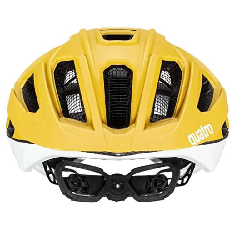 Uvex Quatro CC Velohelm, Alleskönner mit Double Inmould Konstruktion, gelb-weiß matt, Größe 52-57 cm – Bild 2