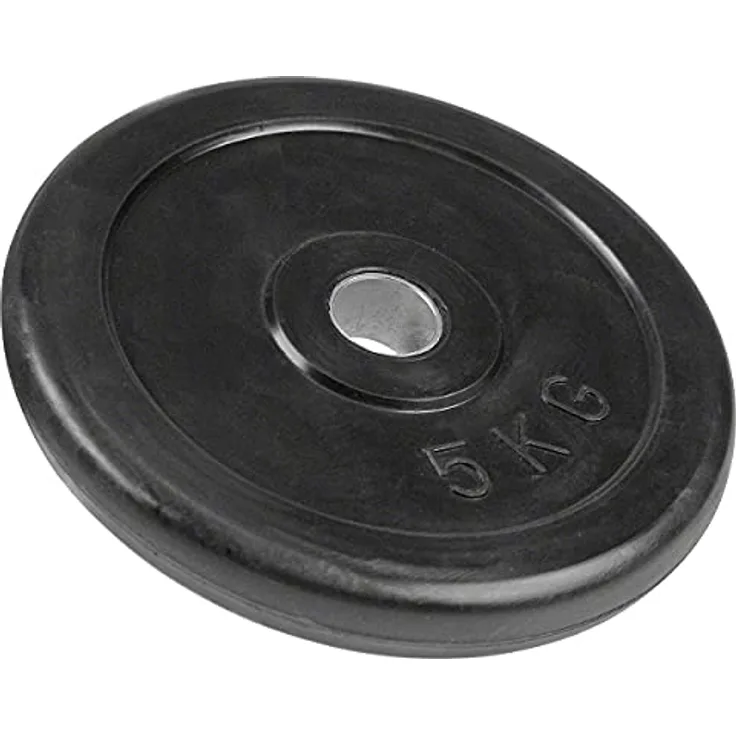 Sport-Tec Get-Fit Hantelscheibe, Gusseisen mit Gummiüberzug, für Krafttraining, 5 kg, Schwarz, Ø 30 mm