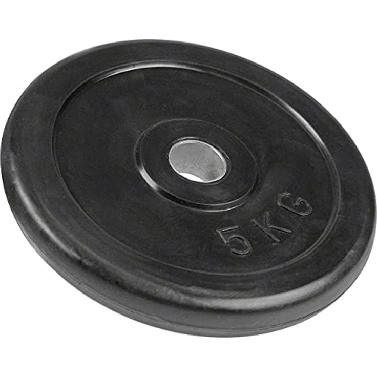 Sport-Tec Get-Fit Hantelscheibe, Gusseisen mit Gummiüberzug, für Krafttraining, 5 kg, Schwarz, Ø 30 mm – Bild 1