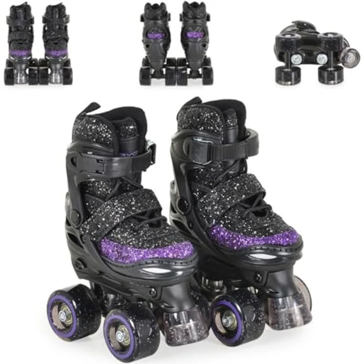 Byox Sparkle Roller Skates, Rollschuhe für Mädchen Größe L (38-41), pink, mit PU-Rädern und ABEC-5-Lagern, geeignet für Kinder ab 3 Jahren – Bild 1