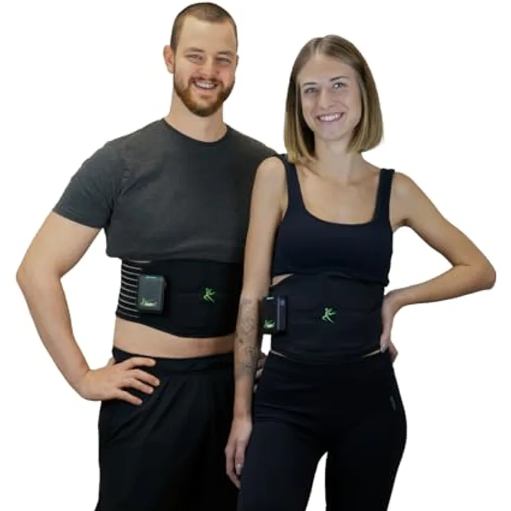 eaglefit - EMS-Belt 2.0 mit 6 Elektroden für gezieltes und effektives Bauch- oder Rückentraining - Fitness Bauchtrainer für Zuhause (Elektrostimulation) Bauch Trainer Gürtel elektrisch inkl. App (L)